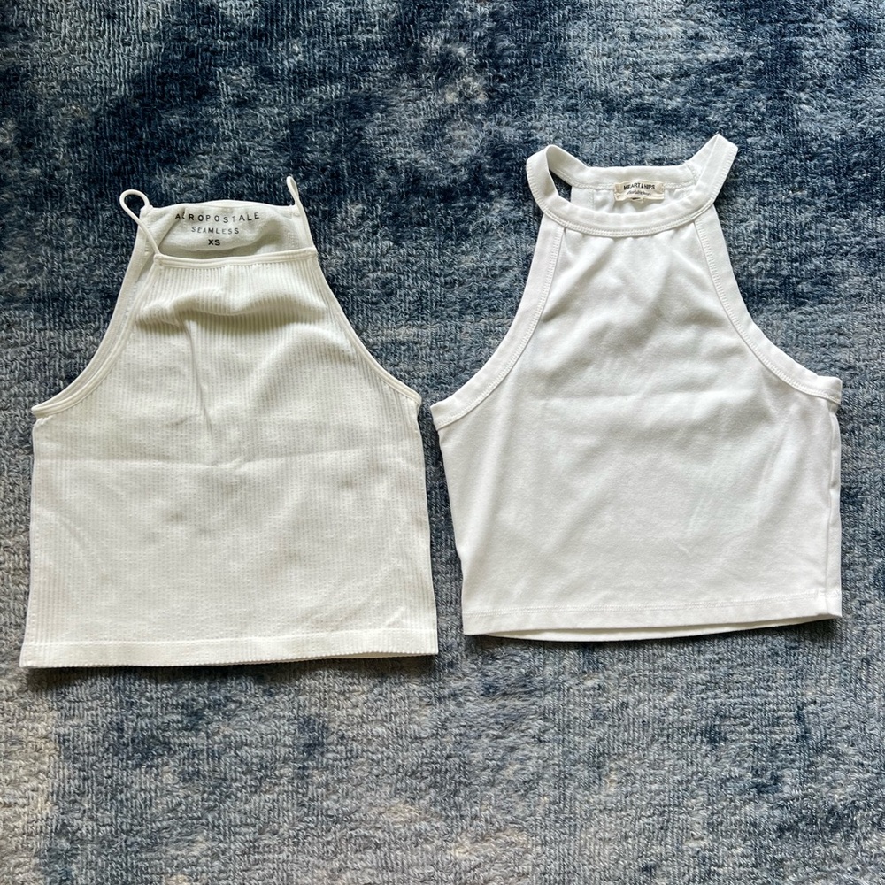 HIGH NECK WHITE TOPS! SIZE XS